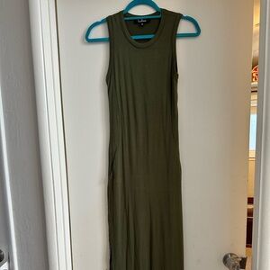 Lulu's Olive Green Sleeveless Maxi Dress